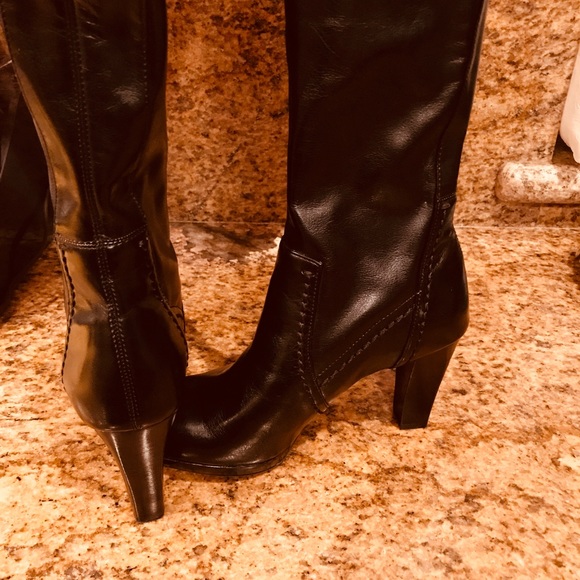 NWOT Franco Sarto Black tall leather  Boots - Picture 6 of 8